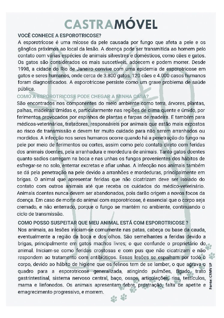 VOCÊ CONHECE A ESPOROTRICOSE 2